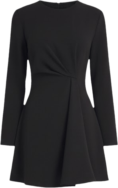 Women's Long-Sleeve Crewneck Dress