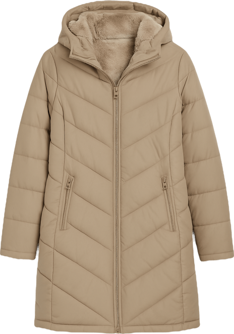 Women's Lined Hooded Puffer Coat