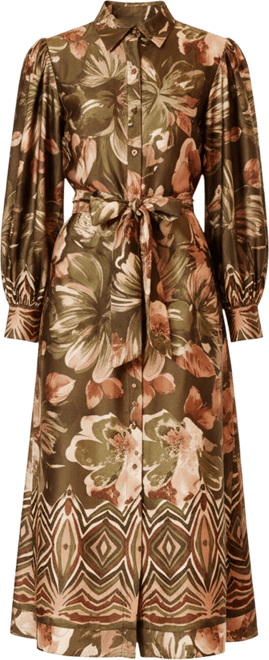 Women's Long-Sleeve Midi Shirtdress