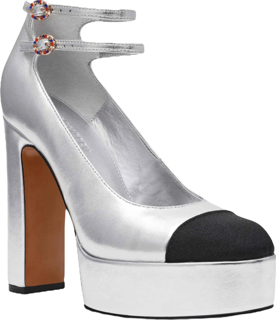 Women's Peyton Cap-Toe Platform Mary-Jane Pumps