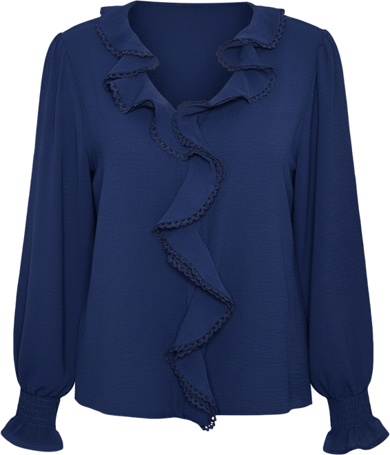 Petite Short sleeve Ruffle Front Top