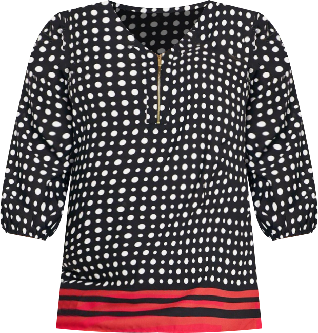 Women's Malia Zip Border Top