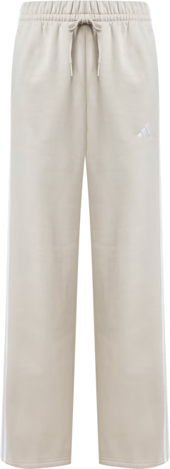 Women's Essentials Three Stripes Fleece Open Hem Pants