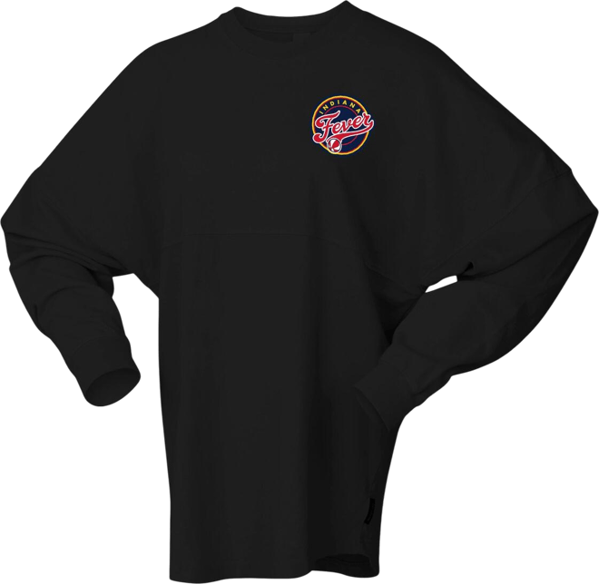 Women's Black Indiana Fever Oversized Preppy City Long Sleeve T-Shirt