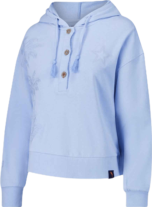 Women's Light Blue Dallas Cowboys Island Dream Solid Pullover Hoodie