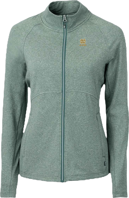 Women's Heather Green Notre Dame Fighting Irish Alumni Adapt Eco Knit Heather Full-Zip Jacket