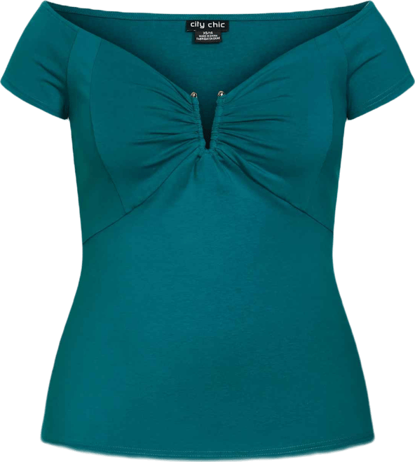 Plus Size Island Off Shoulder Top