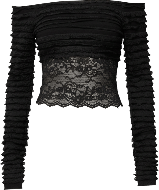 Women's Tauri Lacey Ruffled Off Shoulder Top