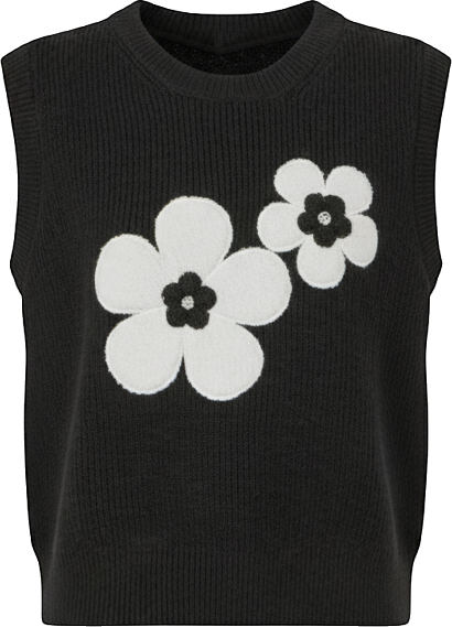 Women's Knitted Floral Sleeveless Sweater Vest