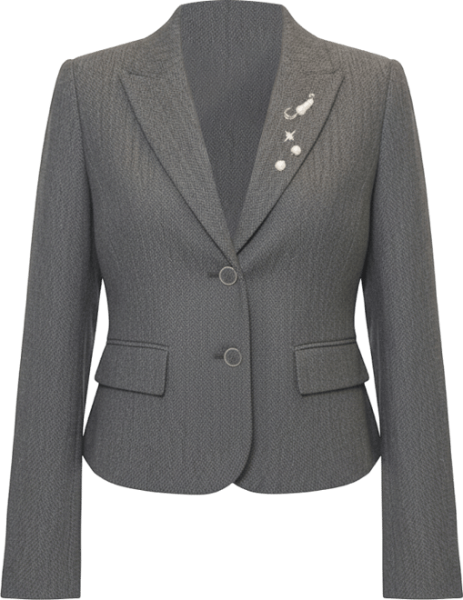 Women's Crystal Pins & Chains Cropped Blazer
