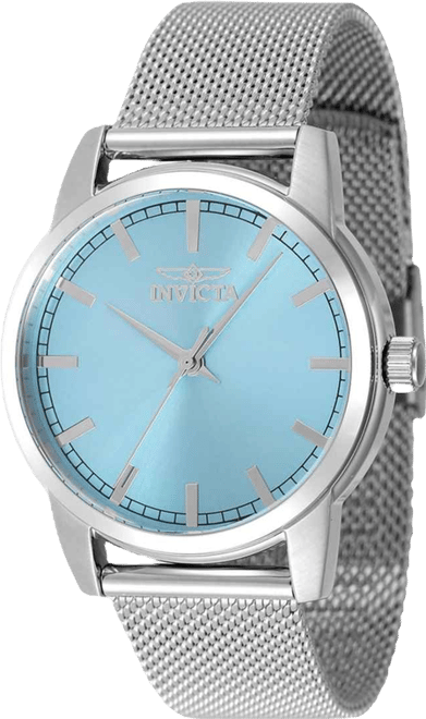 Women's Celestial Quartz Watch Light Blue Strap Round Dial 34mm Diameter
