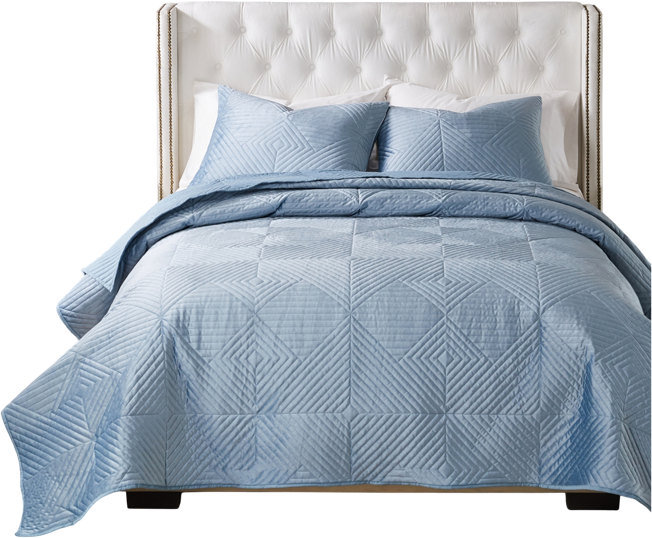 Riviera Velvet Finely Stitched 3 Piece Quilt Set, King/California King