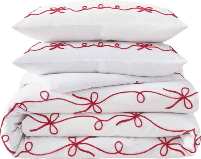 Sasha Bows Embroidered 3-Pc. Comforter Set, King