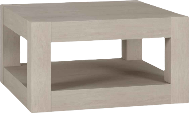 Hughes 32" Wood Wide Square Coffee Table