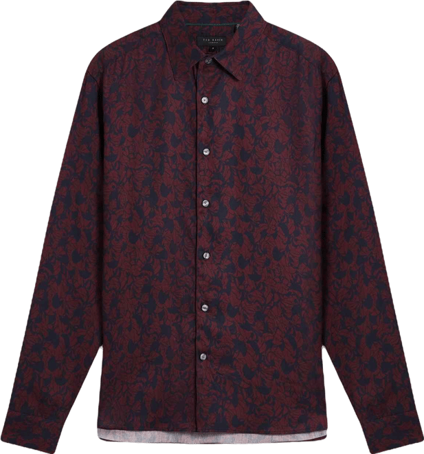 Men's Akselle Regular Fit Tonal Floral Print Long Sleeve Shirt