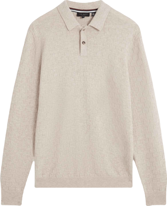 Men's Gaten T Stitch Long Sleeve Polo Shirt