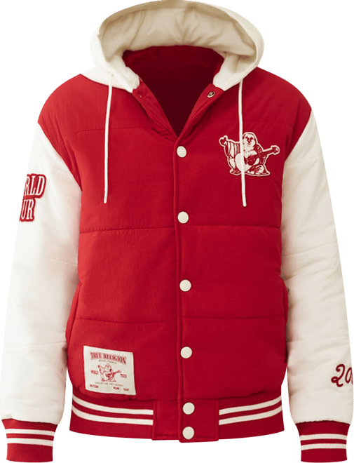 Men's Varsity Hooded Puffer Jacket