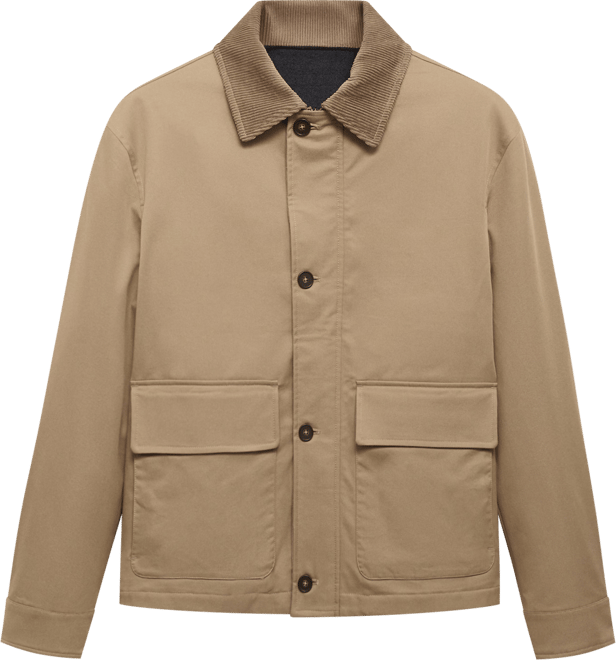 Men's Corduroy Collar Water-Repellent Jacket