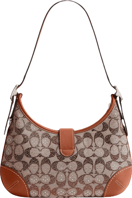 Hamptons Crystal Signature Jacquard Hobo Bag