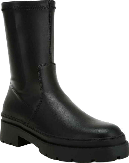 Carmit Chunky Faux Leather Calf Boots