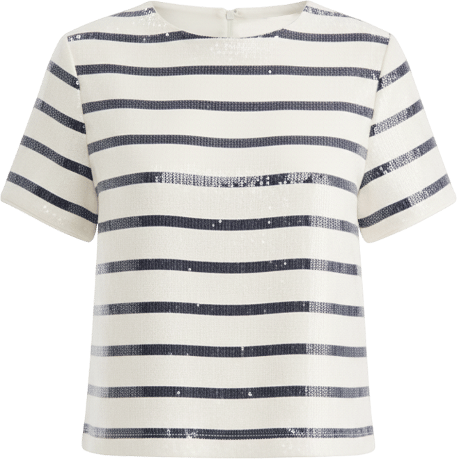 Women's Knit Short-Sleeve Sequin T-Shirt, Macy's Exclusive