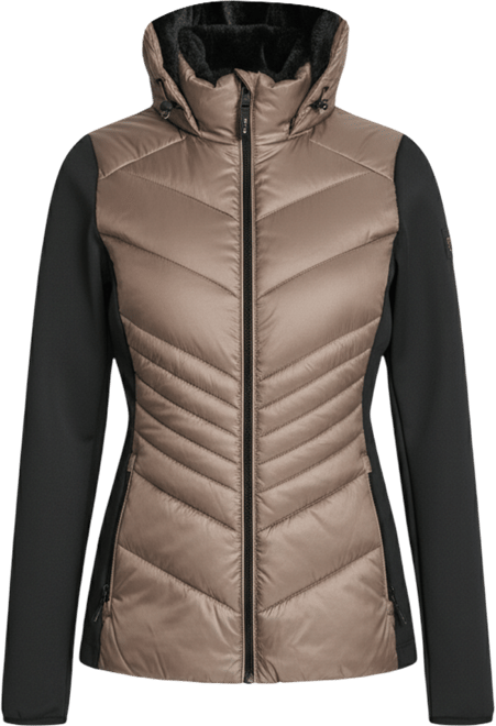 Women's Chevron Quilt Scuba Mix Collar Jacket