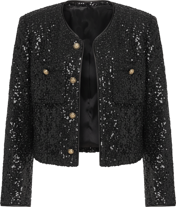Junior's Long Sleeve Boucle Jacket