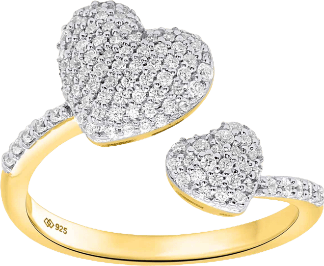 White Diamond Ring (1/2 ct. t.w.) in 14K Gold Plated with Sterling Silver