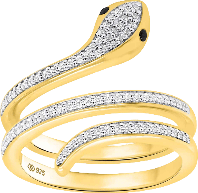 White Diamond Ring (1/3 ct. t.w.) in 14K Gold Plated with Sterling Silver