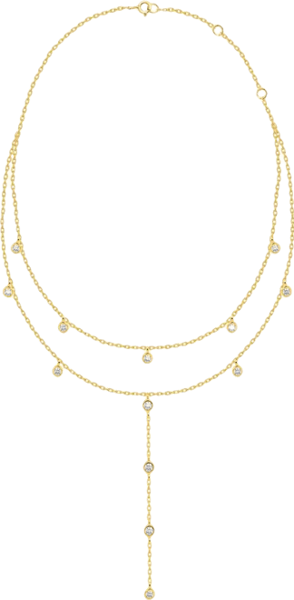 White Diamond Necklace (1/4 ct. t.w.) in 14K Gold Plating with Sterling Silver