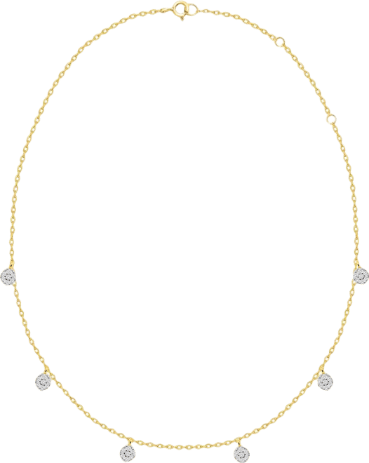 White Diamond Necklace (1/4 ct. t.w.) in 14K Gold Plating with Sterling Silver