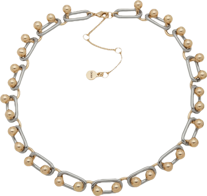 Two-Tone Ball Link Chain Frontal Necklace