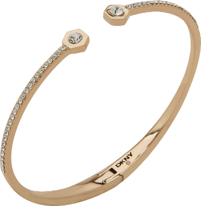 Glass Crystal Stone Pave Dynamic Hex Cuff Bracelet