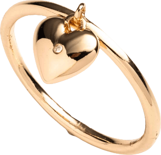 Gold-Tone Polished Puffy Heart Ring