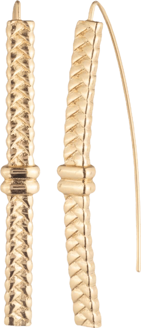 Gold-Tone Herringbone Threader Earrings