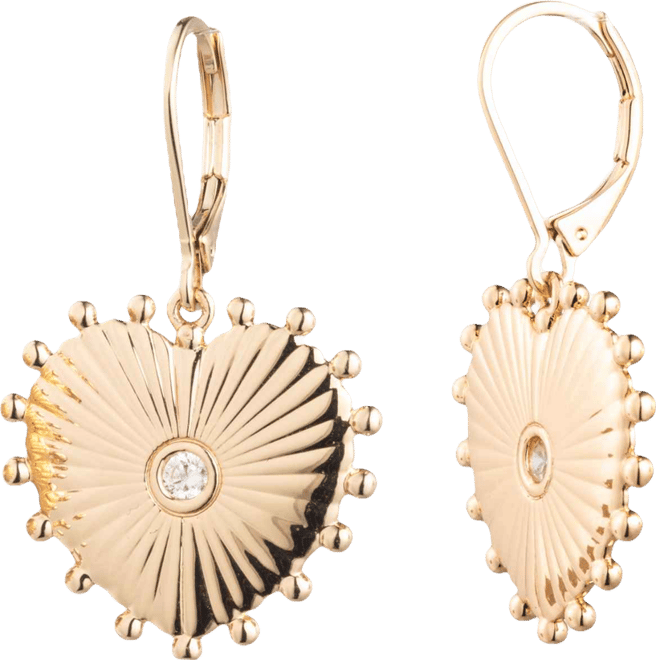 Cubic Zirconia Heart Drop Earrings