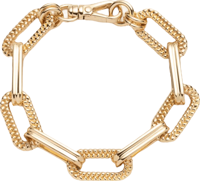 Gold-Tone Herringbone Link Flex Bracelet