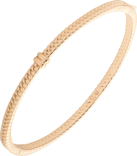 Gold-Tone Herringbone Bangle Bracelet