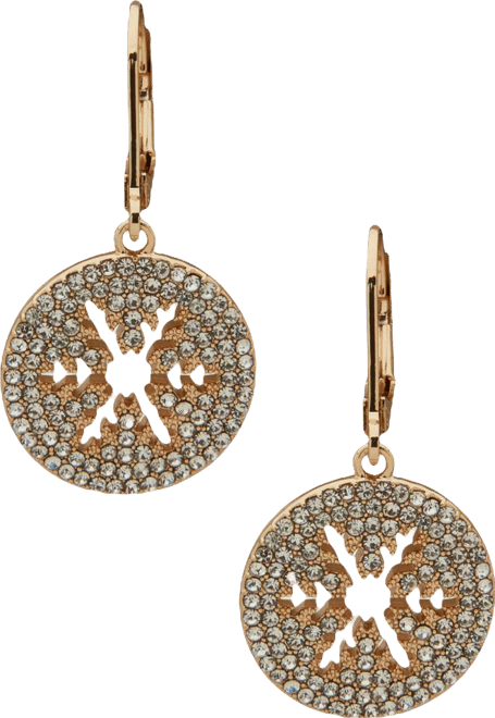 Cubic Zirconia Pave Snowflake Drop Earrings