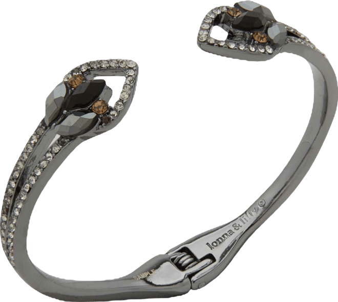 Glass Stone Cluster Cuff Bracelet