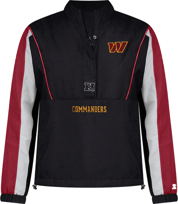 Women's Black/Burgundy Washington Commanders Thursday Night Gridiron Half-Zip Jacket