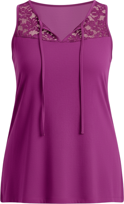 Women's Lace Yoke Detail Tank (Women's Top)