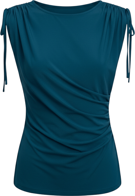 Women's Dotty Cinch-Sleeve Top