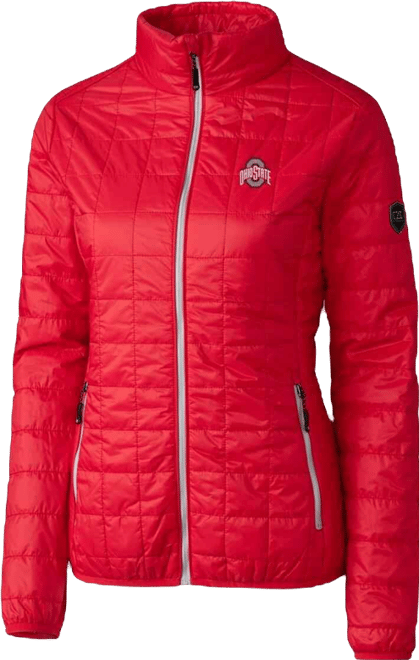 Women's Red Ohio State Buckeyes Rainier Eco Insulated Puffer Full-Zip Jacket