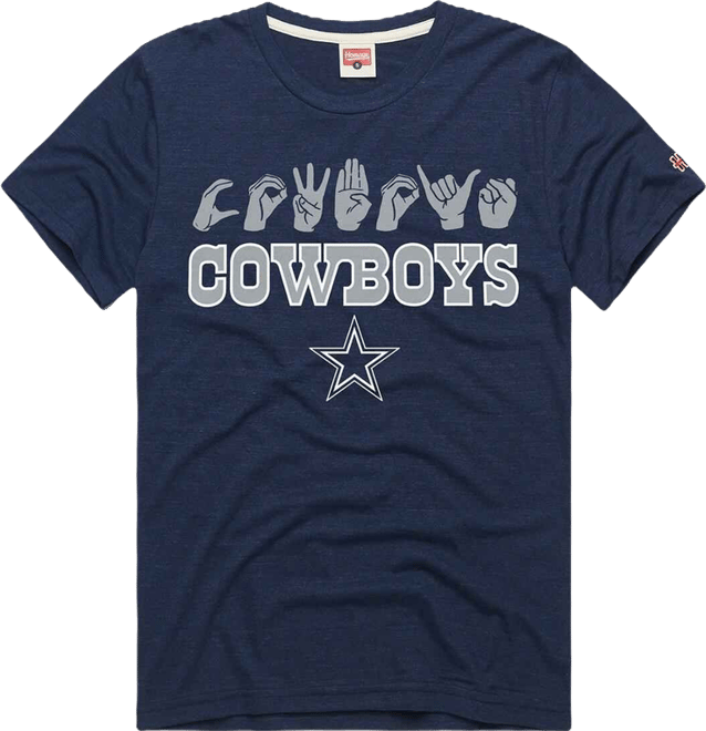 Men's and Women's Navy Dallas Cowboys Nfl Asl Collection by Love Sign Tri-Blend T-Shirt