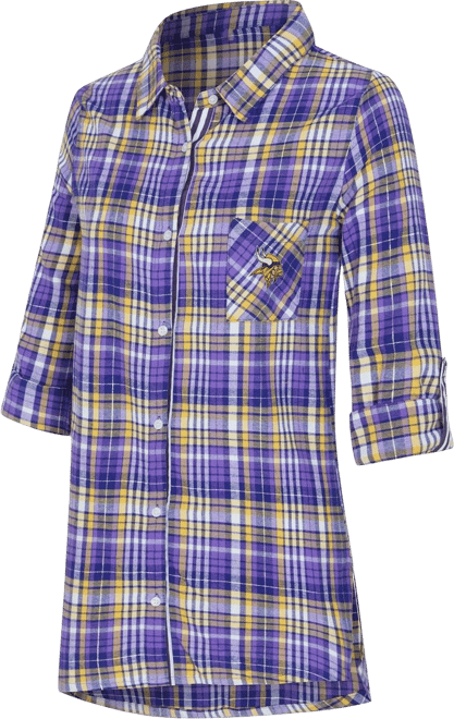 Women's Purple Minnesota Vikings Laney Plaid Tri-Blend Nightshirt