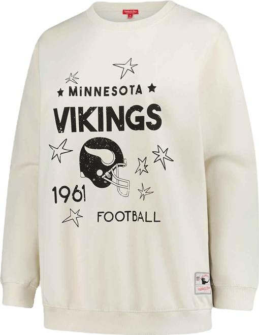 Women's Cream Minnesota Vikings Plus Size Shooting Star Sweatshirt