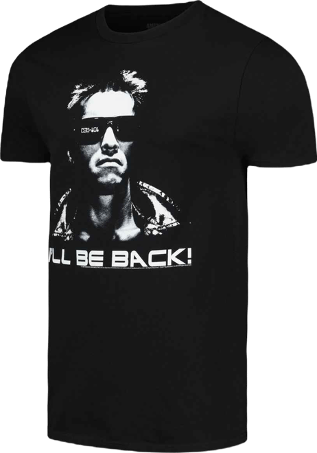 Men's and Women's Black Terminator I'll Be Back Graphic T-Shirt