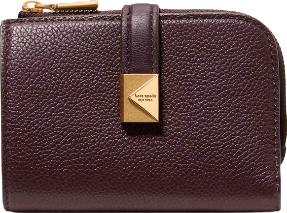 Deco Pebbled Leather Compact Wallet