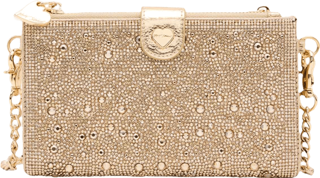 Rhinestone Wallet Crossbody Bag with Phone Pocket